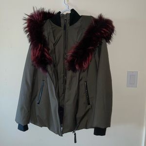 Mackage Olive and Burgundy Ski Jacket
